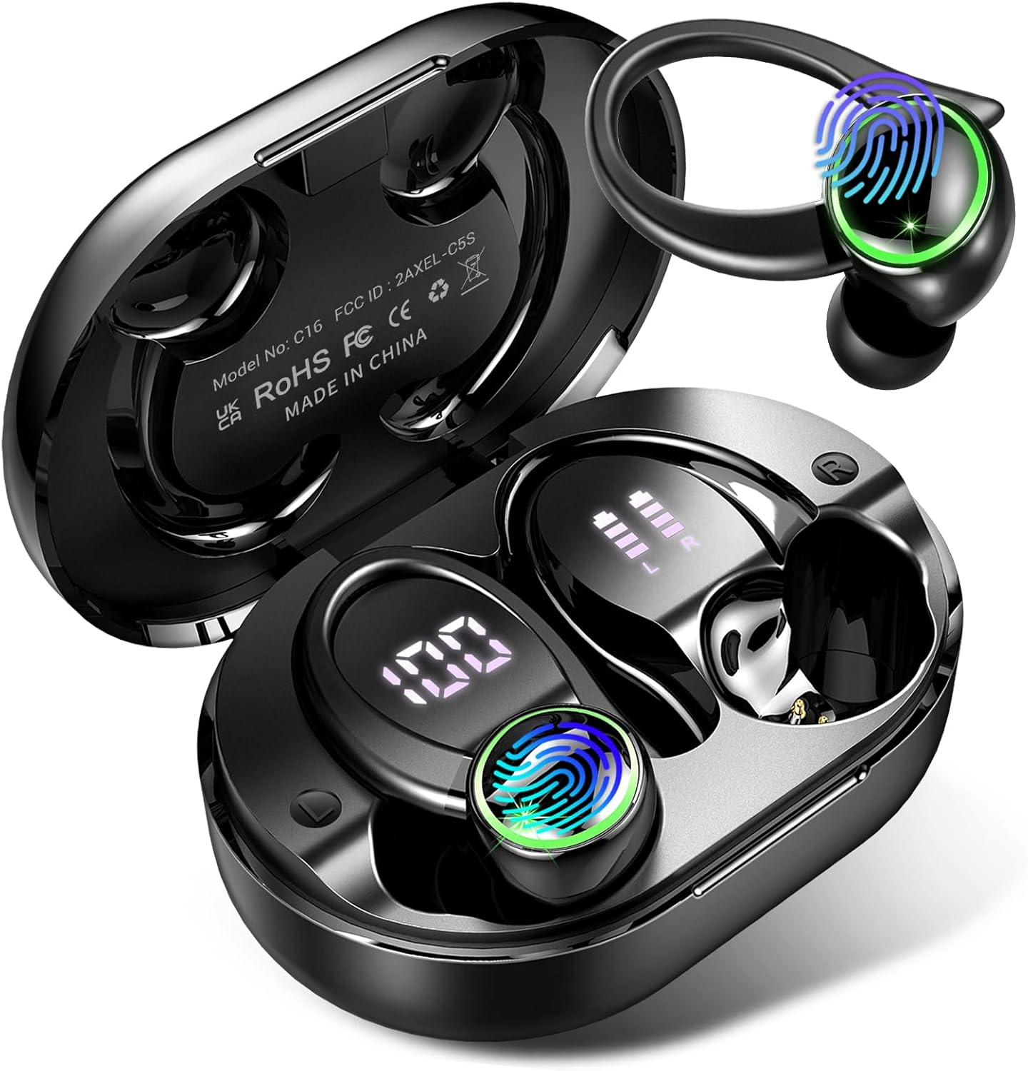 Detalle de 2026 Écouteurs Bluetooth sans Fil Sport — HiFi, ENC et IP7 pour Running