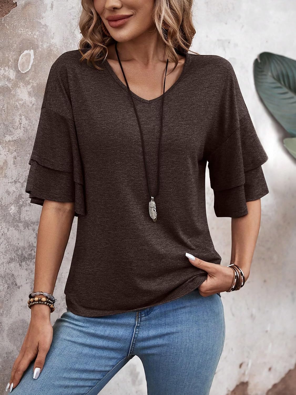 Detalle de Sialois Women's 3/4-Sleeve Blouse