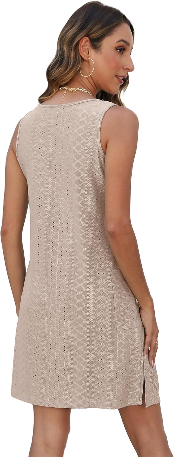 Thumbnail 5 de BKRIVE Coverup Summer Dresses for Women 2026 — Eyelet & Floral Knee-Length Sundress with Pockets