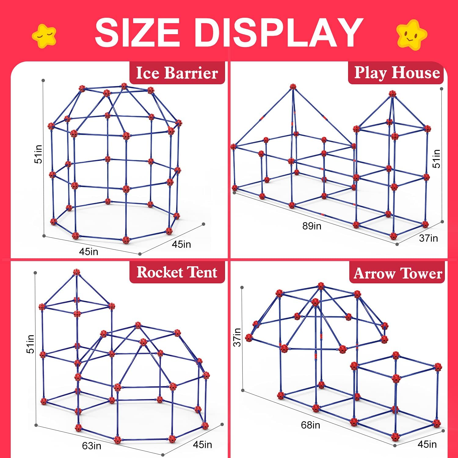 Detalle 2 de Fort Building Kit for Kids STEM Construction