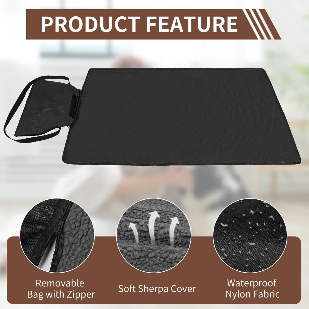 Thumbnail 3 de Adiwo Tappeto per Cane impermeabile pieghevole 100 x 70 cm con borsa portaoggetti (nero)