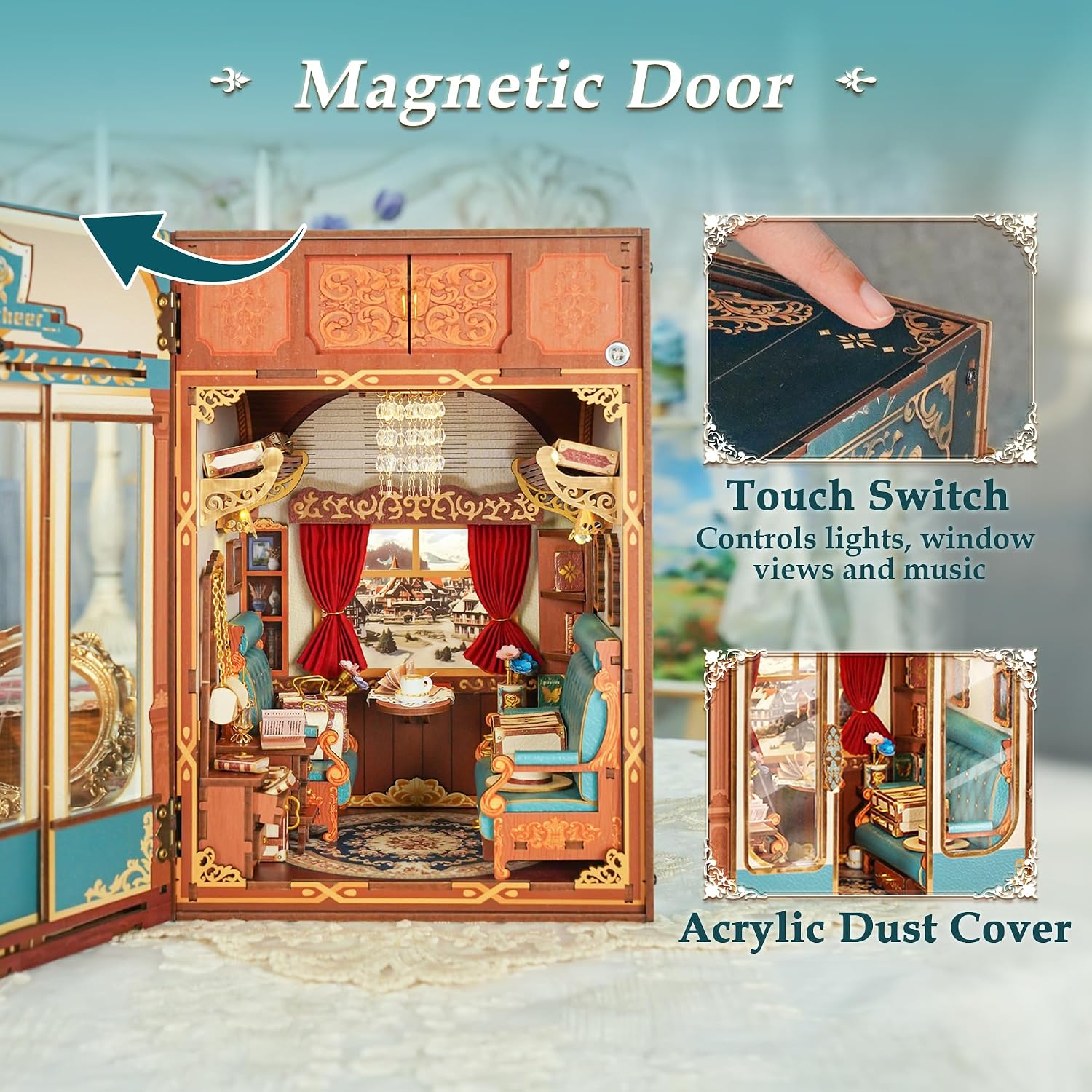 Thumbnail 4 de Tonecheer Motion Scene Book Nook Kits 8,8"