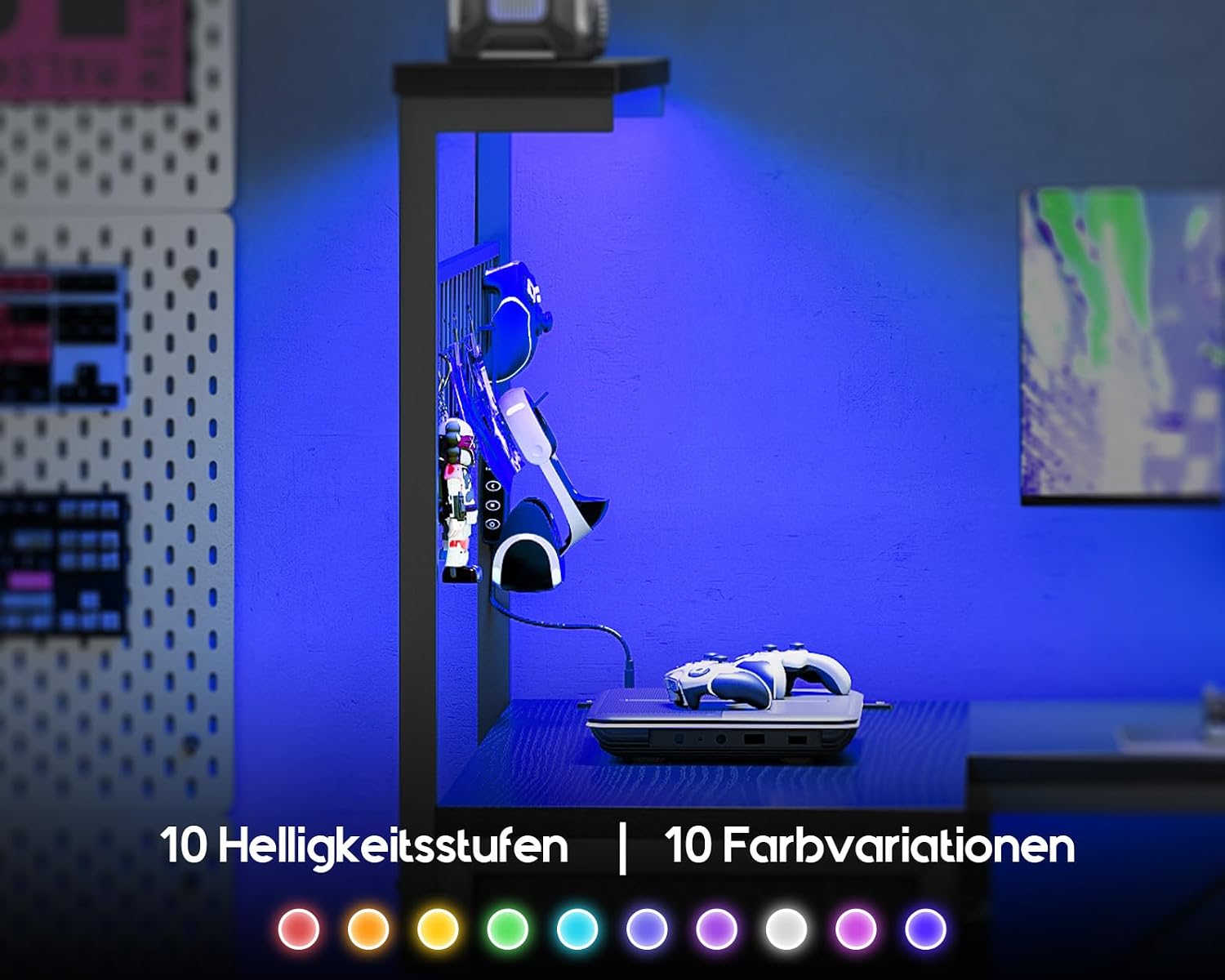 Thumbnail 6 de Coleshome Gaming Schreibtisch mit LED 130×100 cm