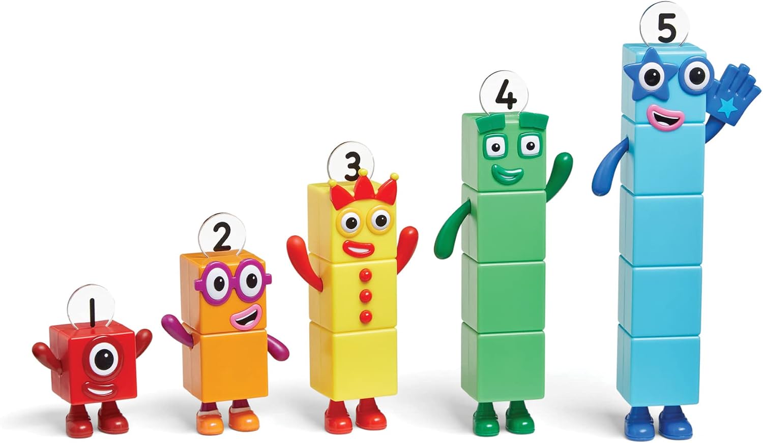Detalle 1 de Learning Resources HM95356-UK Numberblocks-figuren Eén t/m Vijf met beweegbare armen
