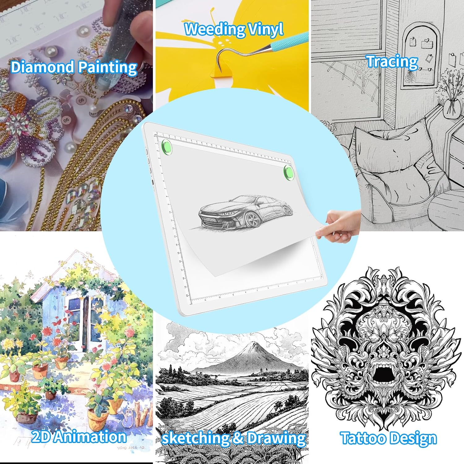Thumbnail 6 de Phylosal Magnetic A4 Light Pad (Super Bright Light Box) for Tracing, Drawing & Diamond Art