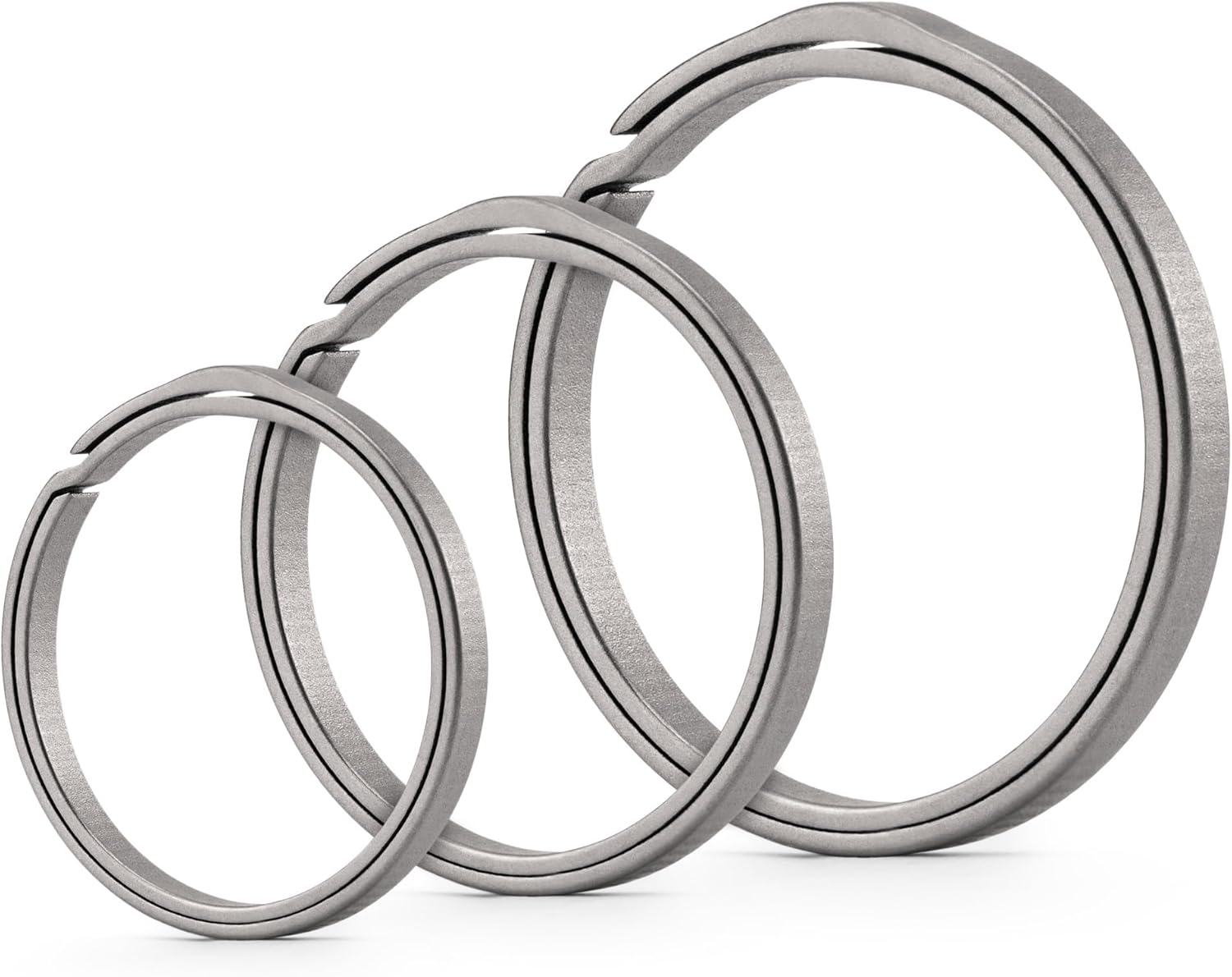 Detalle 1 de KeyUnity Flat titanium key rings with quick release for key carabiners (Ti-6Al-4V)