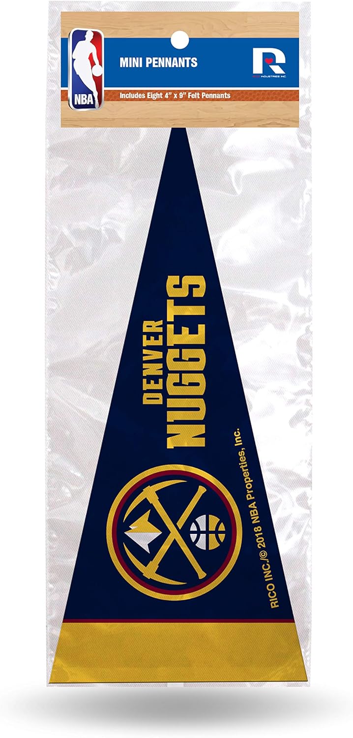 Rico Industries NBA Mini Pennant Set (8 Felt Team Pennants, 4" x 9")