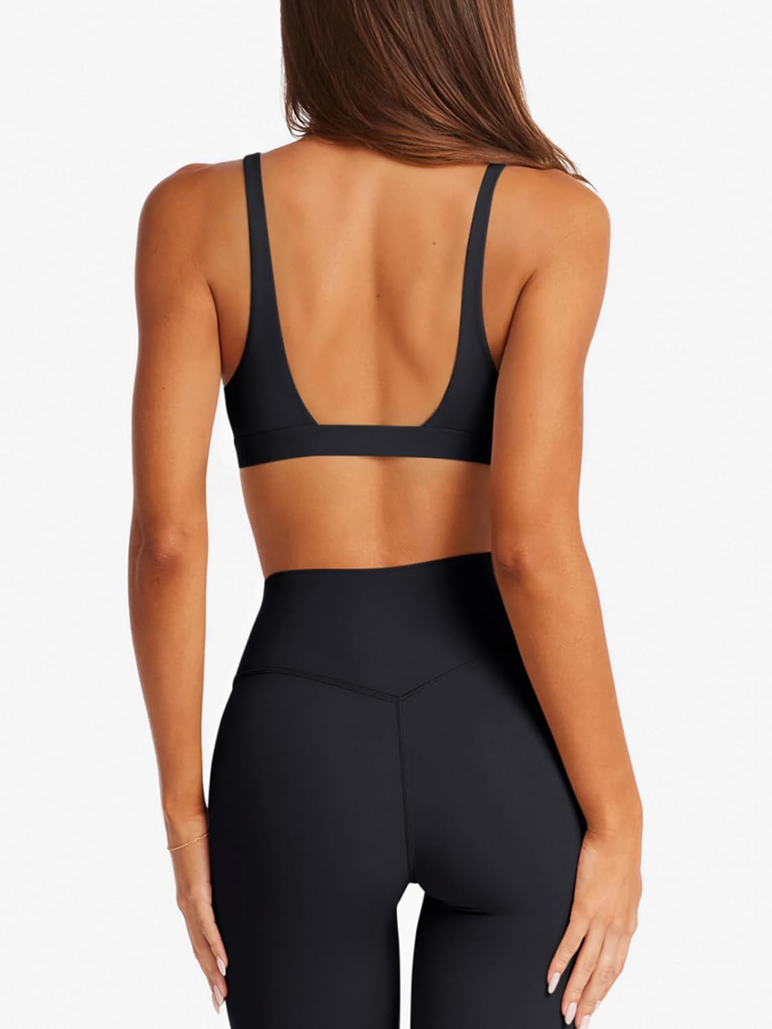 Thumbnail 2 de LASLULU Women's Deep V-Neck Padded Wireless Sports Bra: Low-Impact Yoga to Gym Crop Top