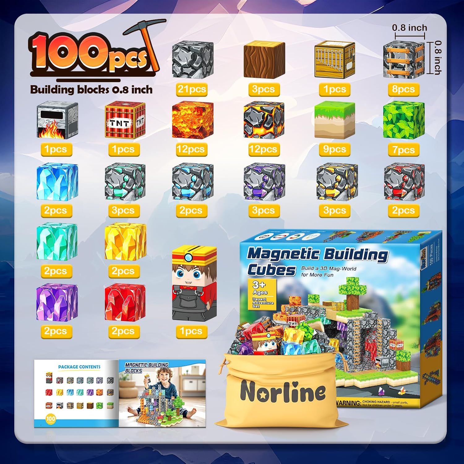 Thumbnail 6 de Magnetic Blocks 100PCS STEM Building Set 🧩