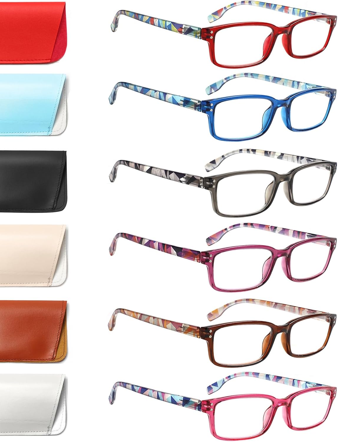 Detalle de Kerecsen 6-Pack Blue Light Blocking Reading Glasses with Spring Hinges