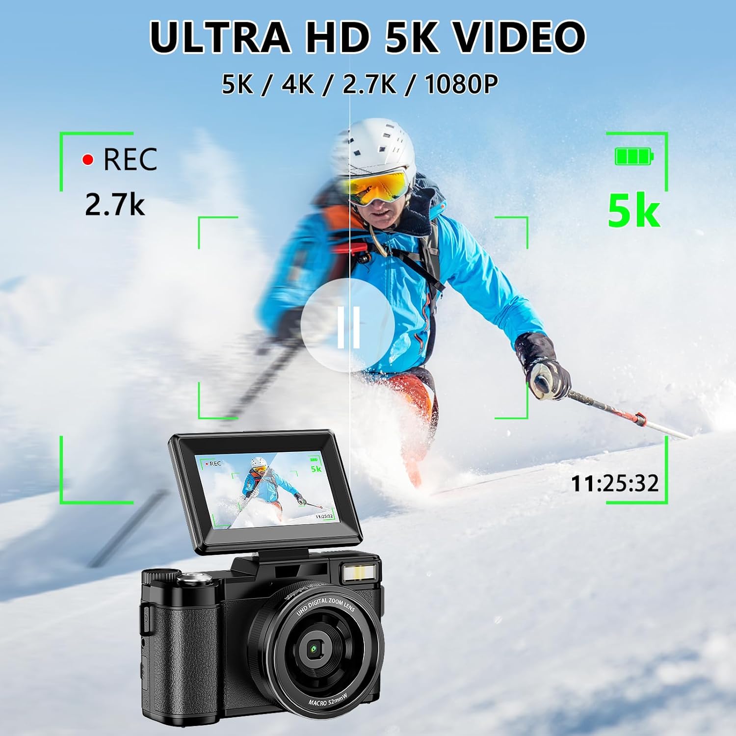 Thumbnail 2 de Macchina Fotografica 5K 64MP Zoom 18X