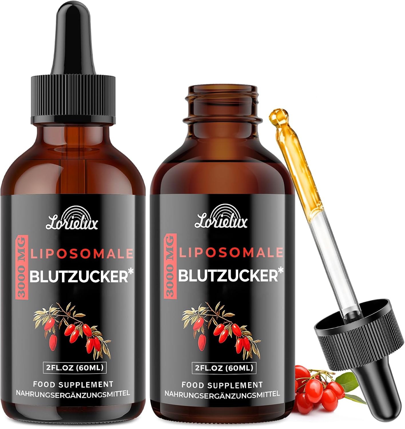 Detalle de Liposomale Berberin Tropfen mit 3000 mg – 120 ml für Stoffwechsel, Blutzucker und Verdauung