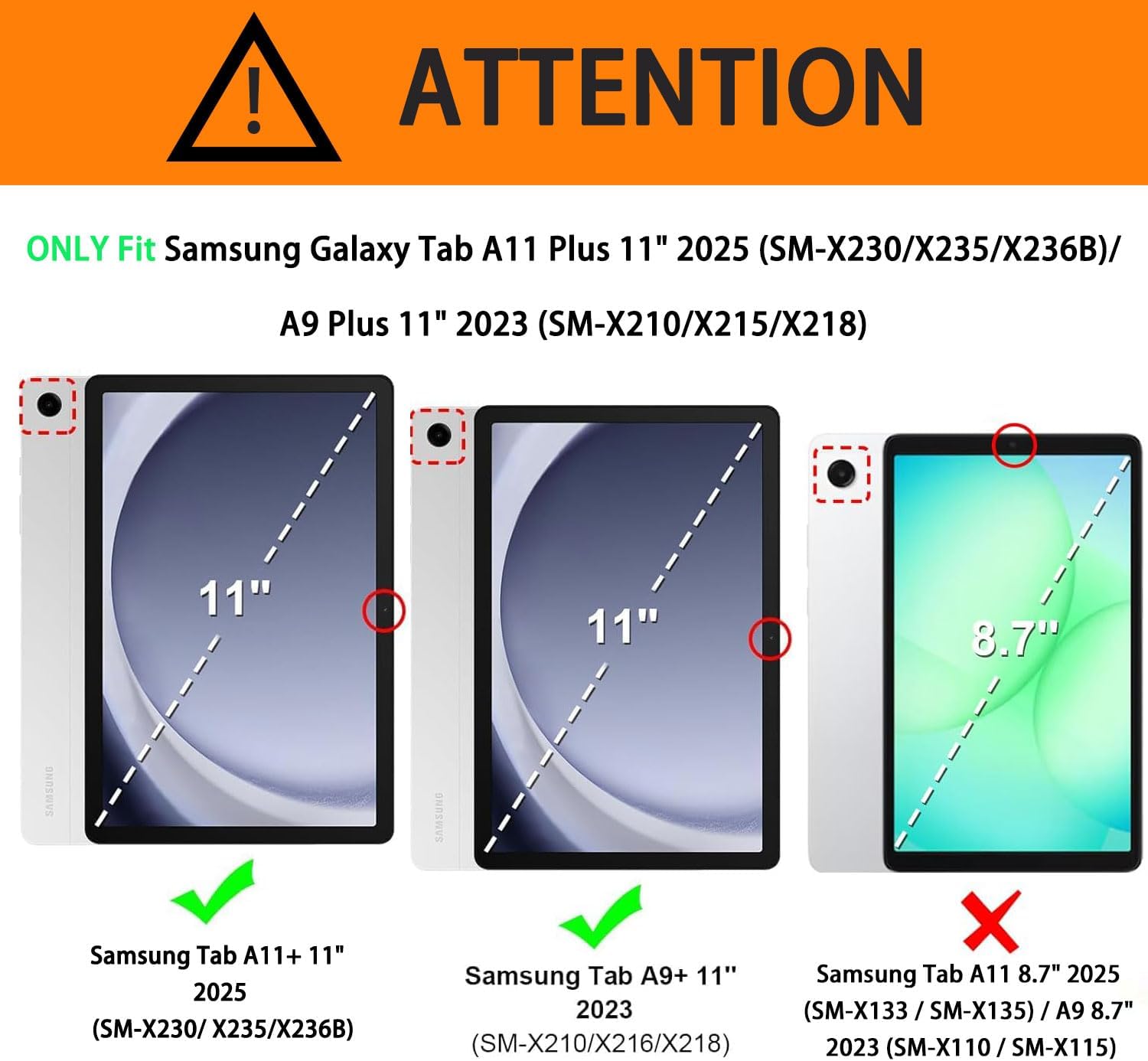 Thumbnail 1 de CXTCASE Hülle für Samsung Galaxy Tab A11 Plus 11 2025 / A9 Plus 11 2023 – Multi-Winkel Flip-Folio in Schwarz