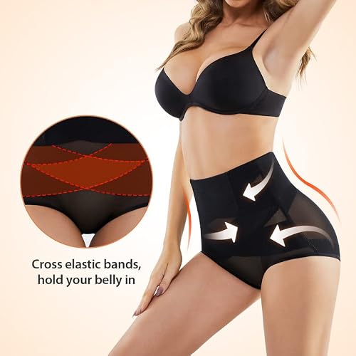 Detalle de SIMIYA Women Tummy Control Knickers High Waisted Shapewear – Black