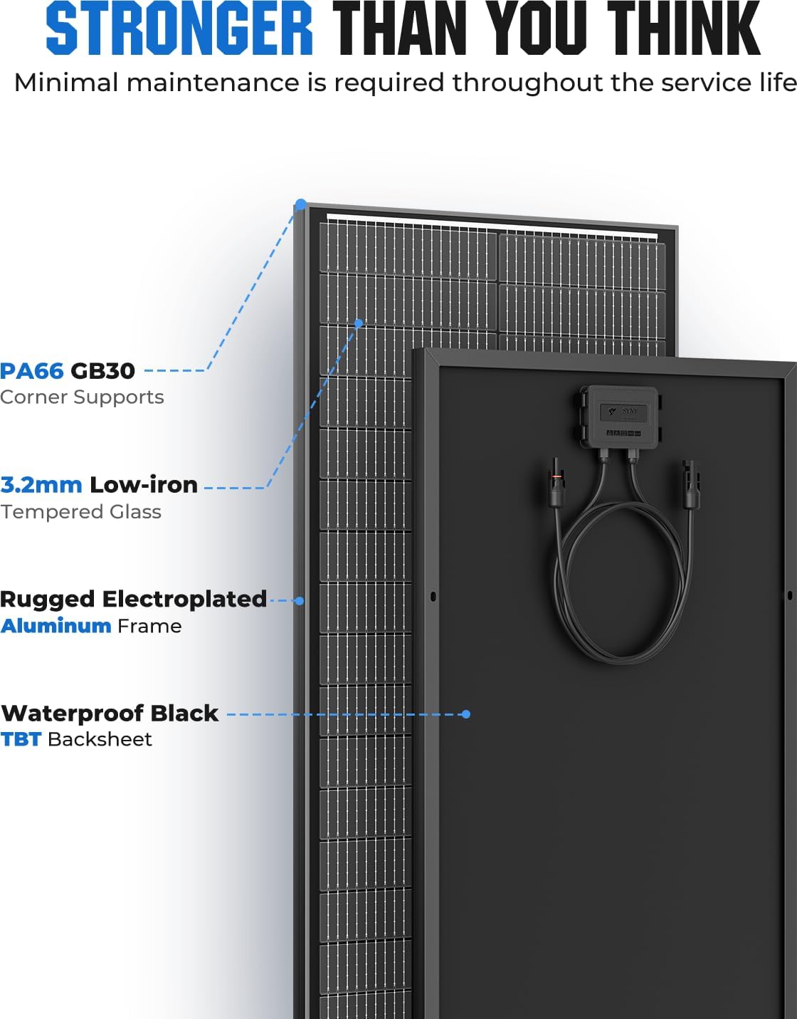 Thumbnail 4 de Rvpozwer 1507 100W Solar Panel, 18BB N-Type Monocrystalline, 25% Efficiency