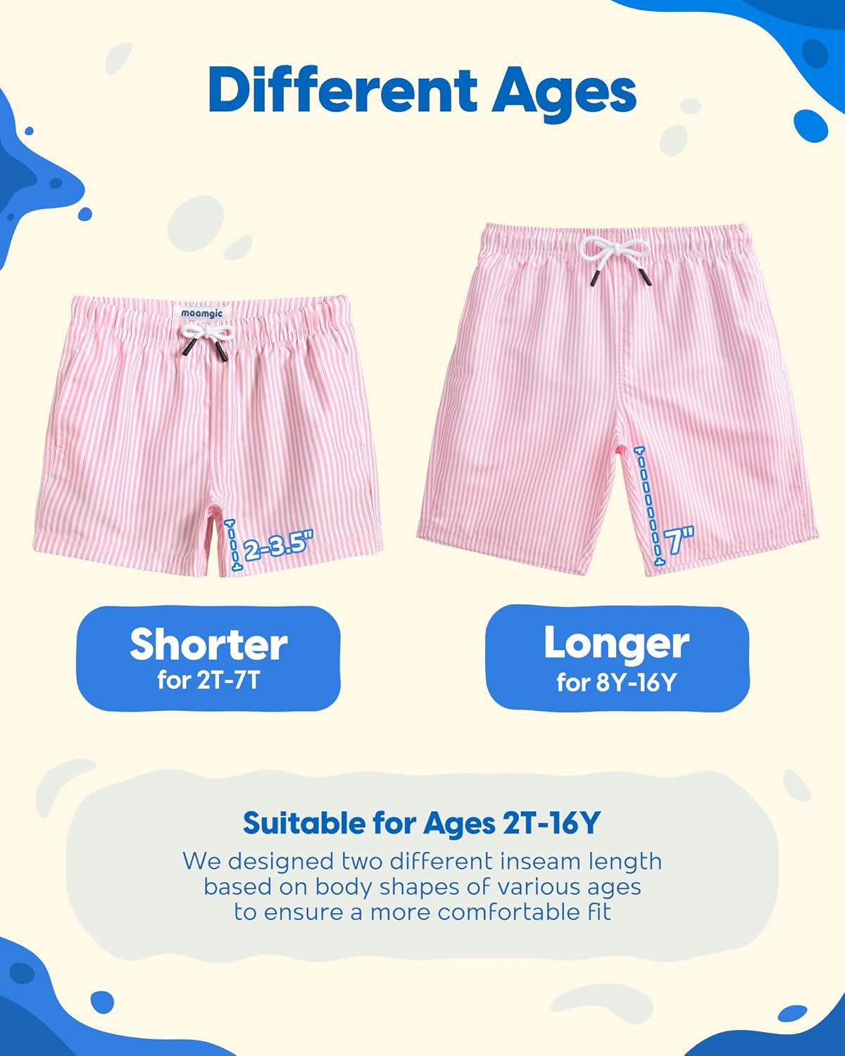 Thumbnail 4 de MaaMgic Kleinkinder-Badeshorts Jungen – Schnelltrocknend, mit Mesh-Futter und verstellbarem Tunnelzug