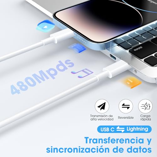 Thumbnail 7 de BSTOEM Cable USB-C a Lightning (2 unidades 1 m + 2 m) con Power Delivery hasta 27W