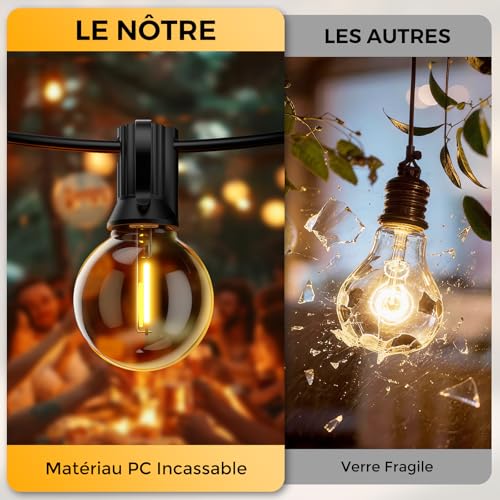 Thumbnail 8 de Guirlande Lumineuse Exterieure 33,3M - G40 LED avec App & Télécommande par Roravilila