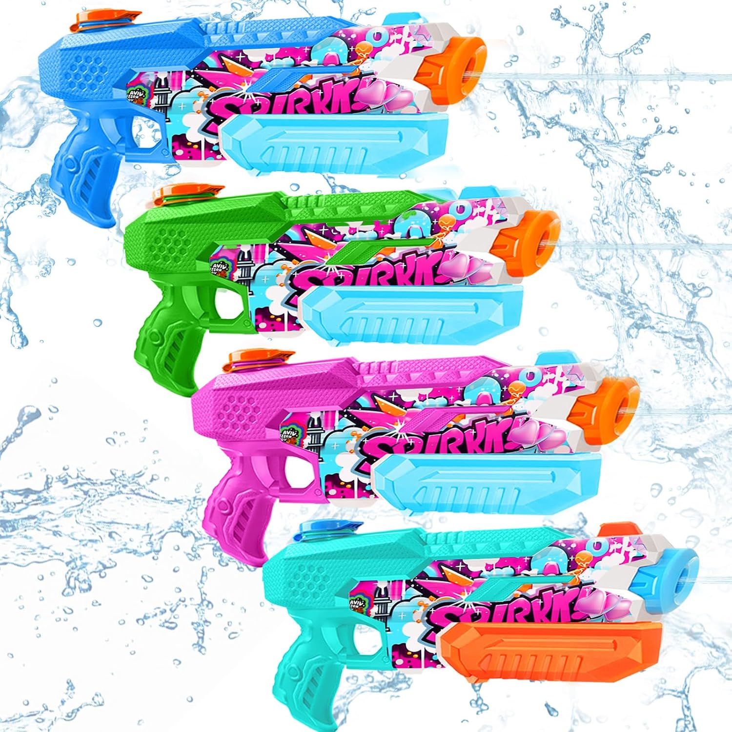 Detalle de Water Gun for Adults & Kids: 600CC 4-Pack Squirt Blasters