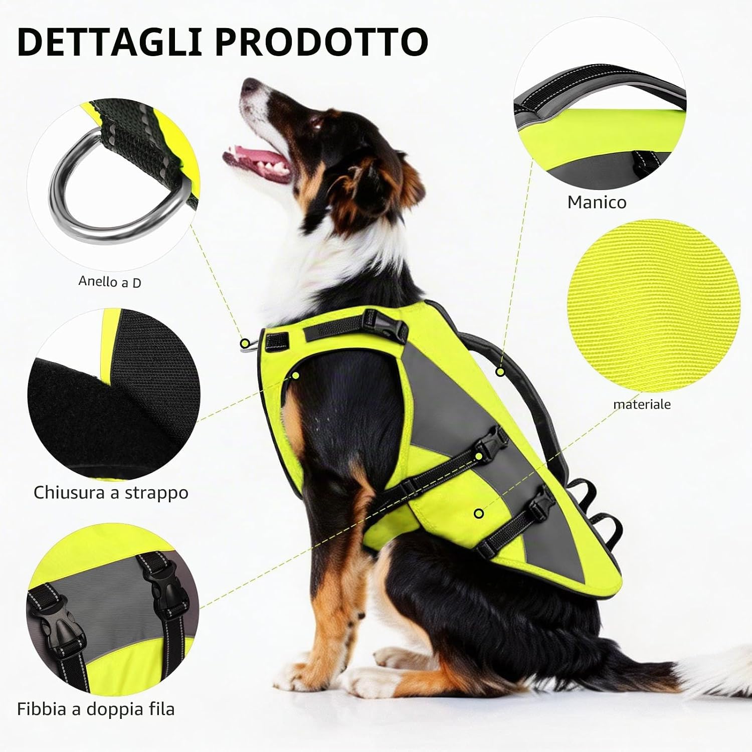 Thumbnail 1 de CITÉTOILE Salvagente Cane Regolabile Ripstop XL – Giubbotto di Salvataggio Verde per Cani