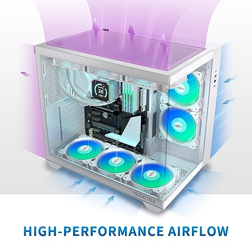 Detalle 2 de MUSETEX Caja ATX con Ventiladores ARGB y Vista 270° 🌬