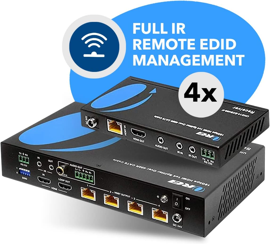 Thumbnail 1 de OREI 1x4 HDMI Extender HDBaseT 4K