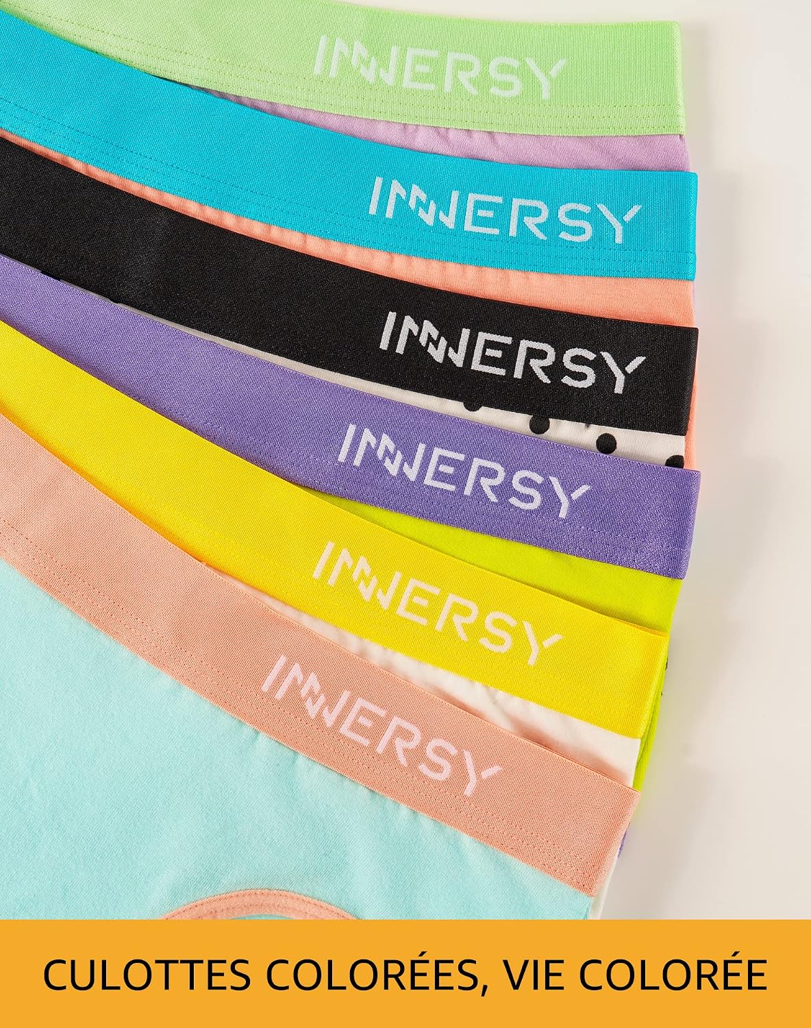 Thumbnail 4 de INNERSY Lot de 6 culottes fille en coton stretch (8 à 16 ans)