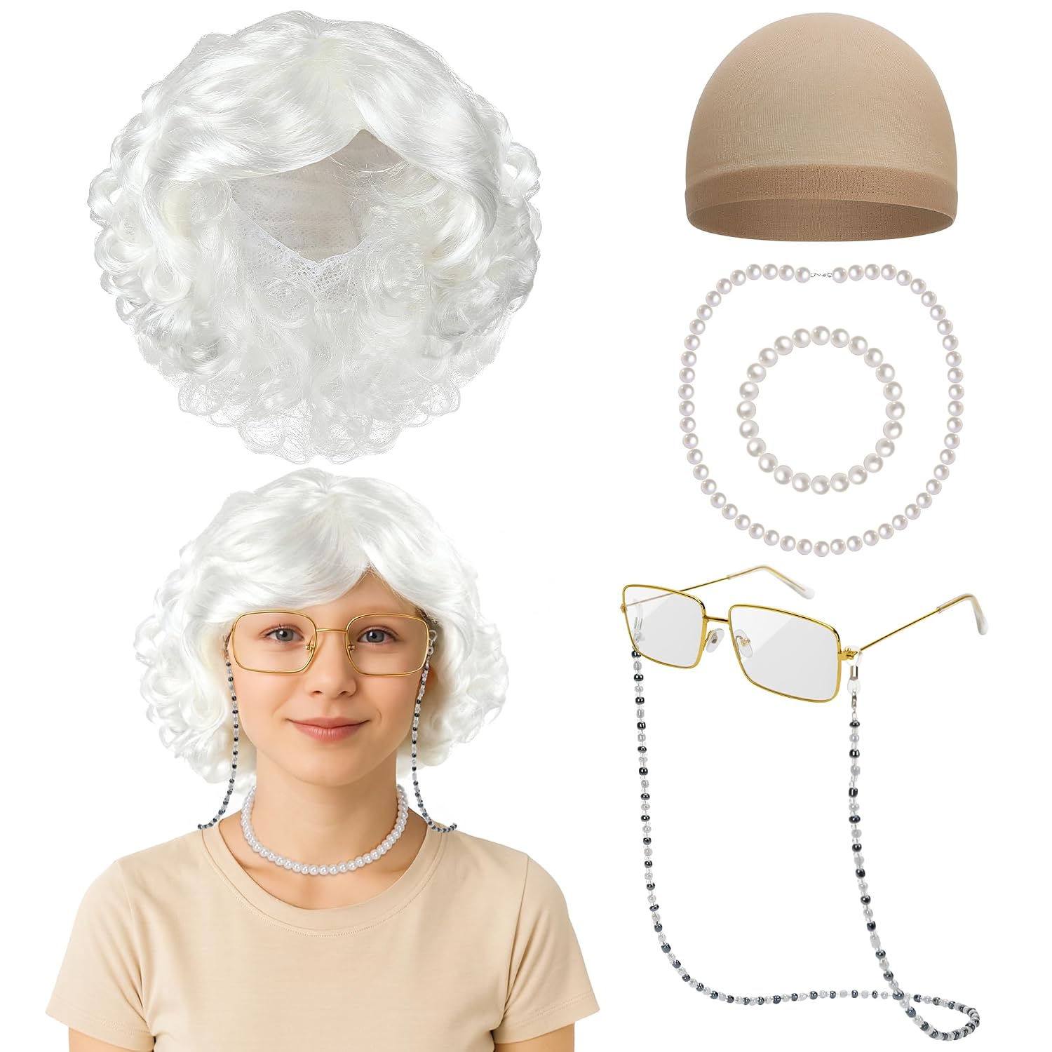 Detalle de Huskein 100 Days Grandma Costume 23 in ðŸŽ