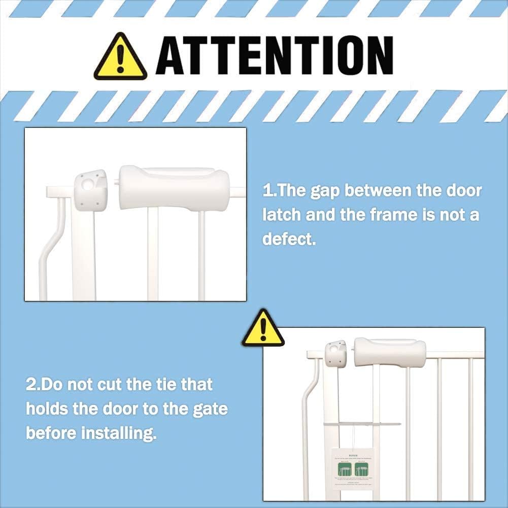 Detalle 2 de ALLAIBB Extra-Wide Pressure-Mounted Baby Gate, Auto-Close, Two-Way Swing
