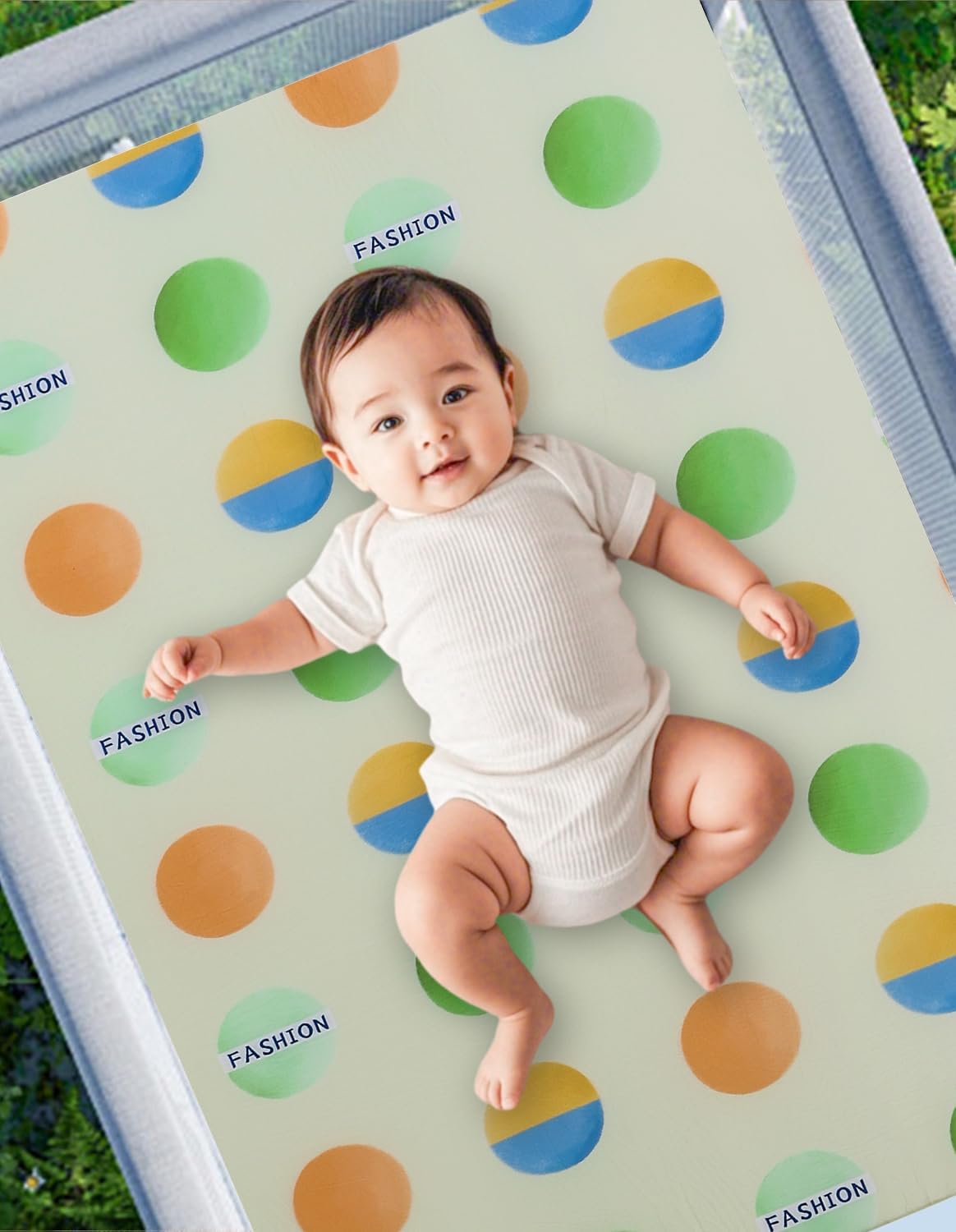 Detalle de VUCWS CD-04 Pack and Play Mattress, Foldable Foam with Washable Cotton Cover