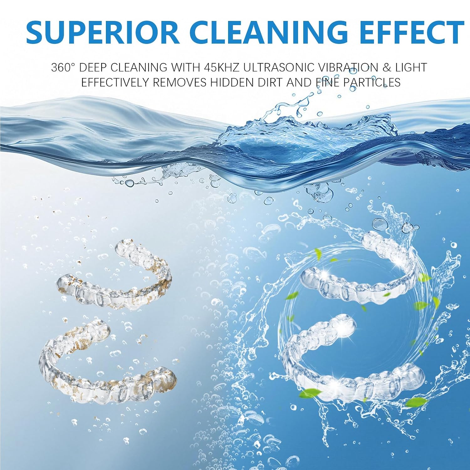 Thumbnail 1 de Dental Ultrasonic Retainer Cleaner Machine – 45kHz Cleaning Pod for Dentures, Aligners, and More