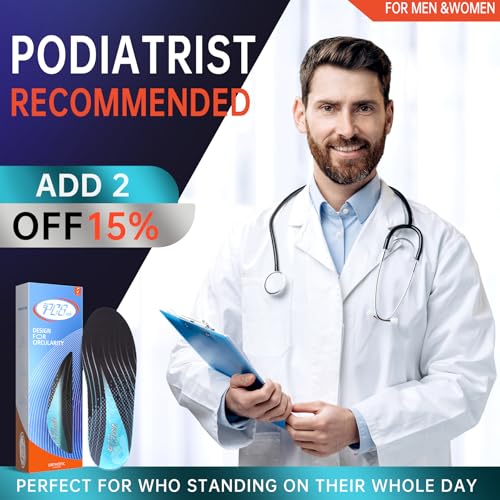 Thumbnail 1 de PCSsole Plantillas ortopédicas para espolón calcáneo y pies planos con soporte de arco de 3,5 cm