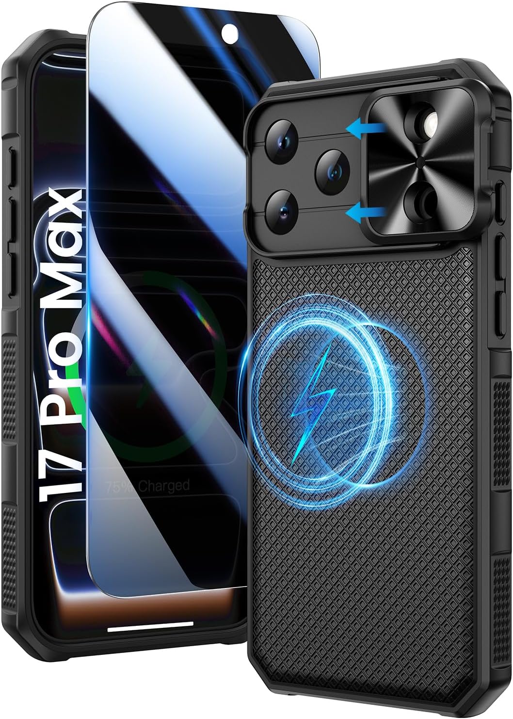 Detalle de Doeshine Case for iPhone 17 Pro Max with Privacy Screen and Slide Camera Cover