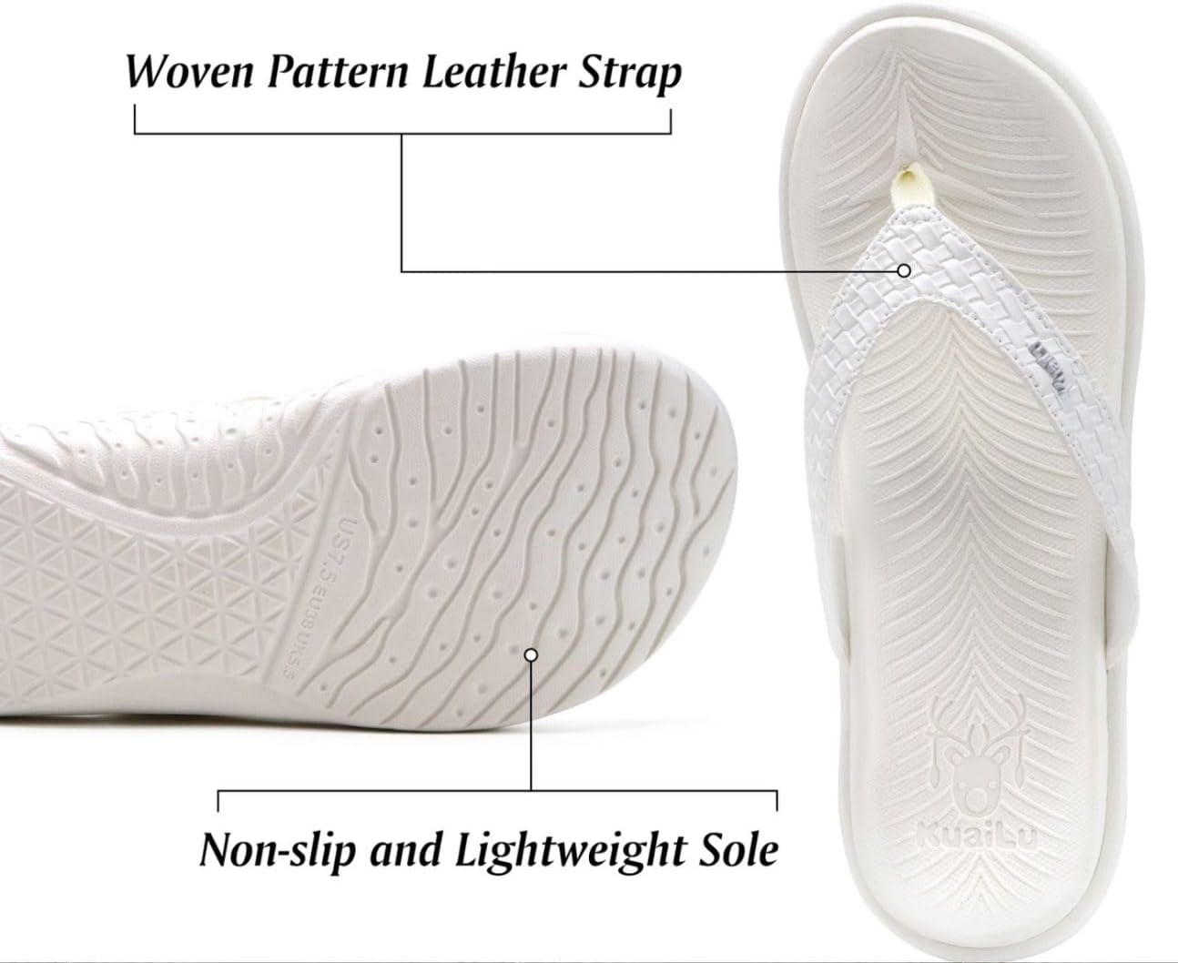 Thumbnail 5 de KuaiLu Women's Flip Flops with Arch Support and Yoga Mat Insole