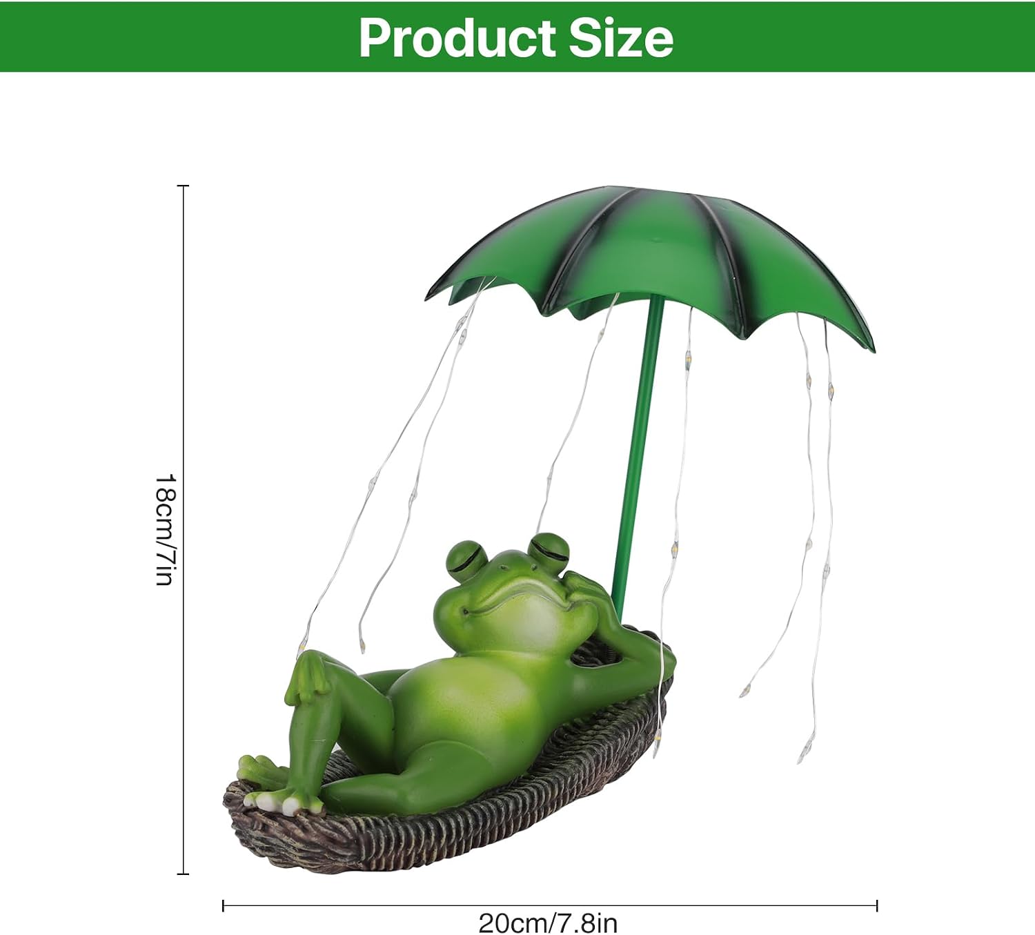 Detalle 1 de Wowlela Solar Frosch Statue mit LED