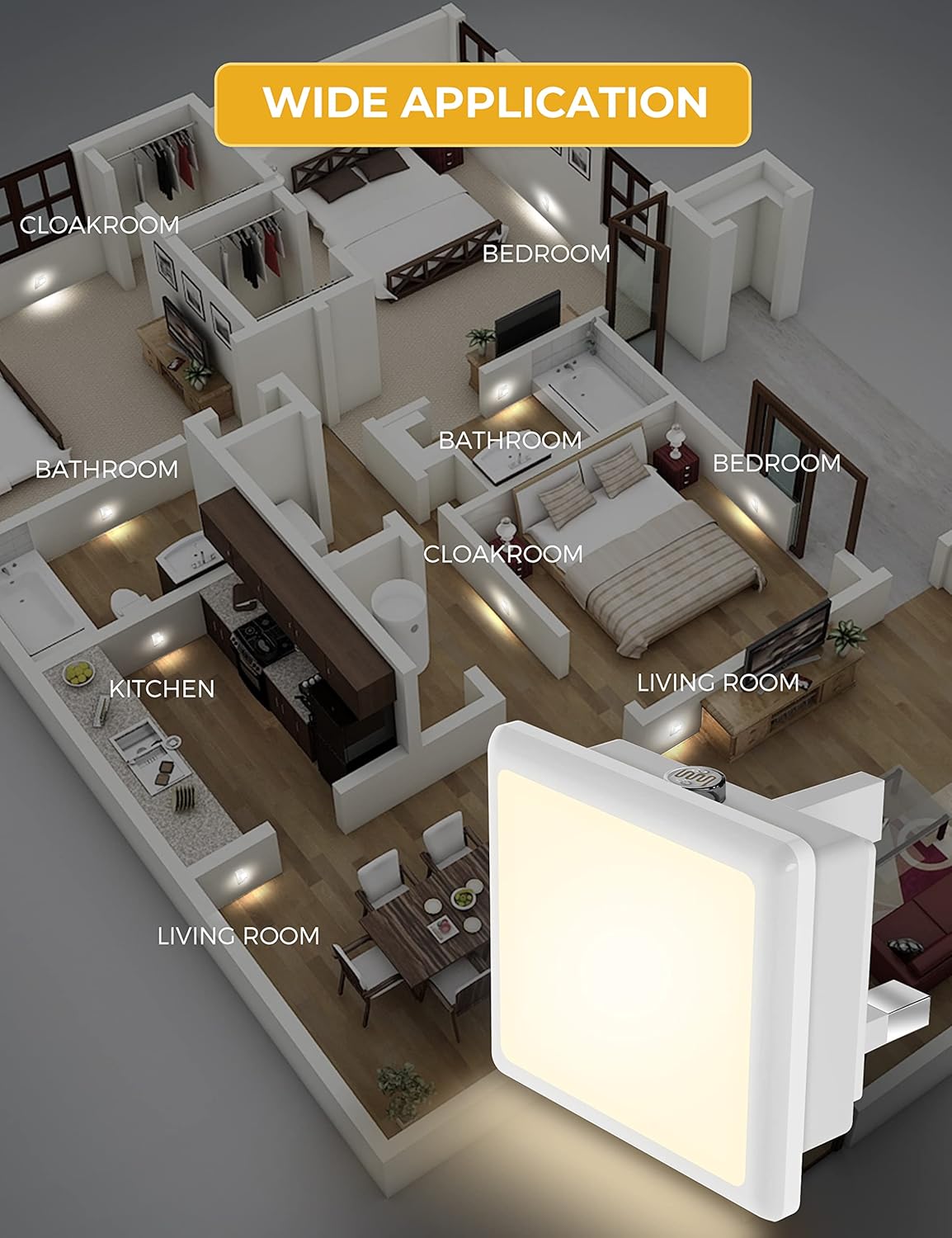 Thumbnail 5 de LOHAS-LED Plug-In Night Lights 2 Pack with Dusk to Dawn Sensor (3000K Warm White)