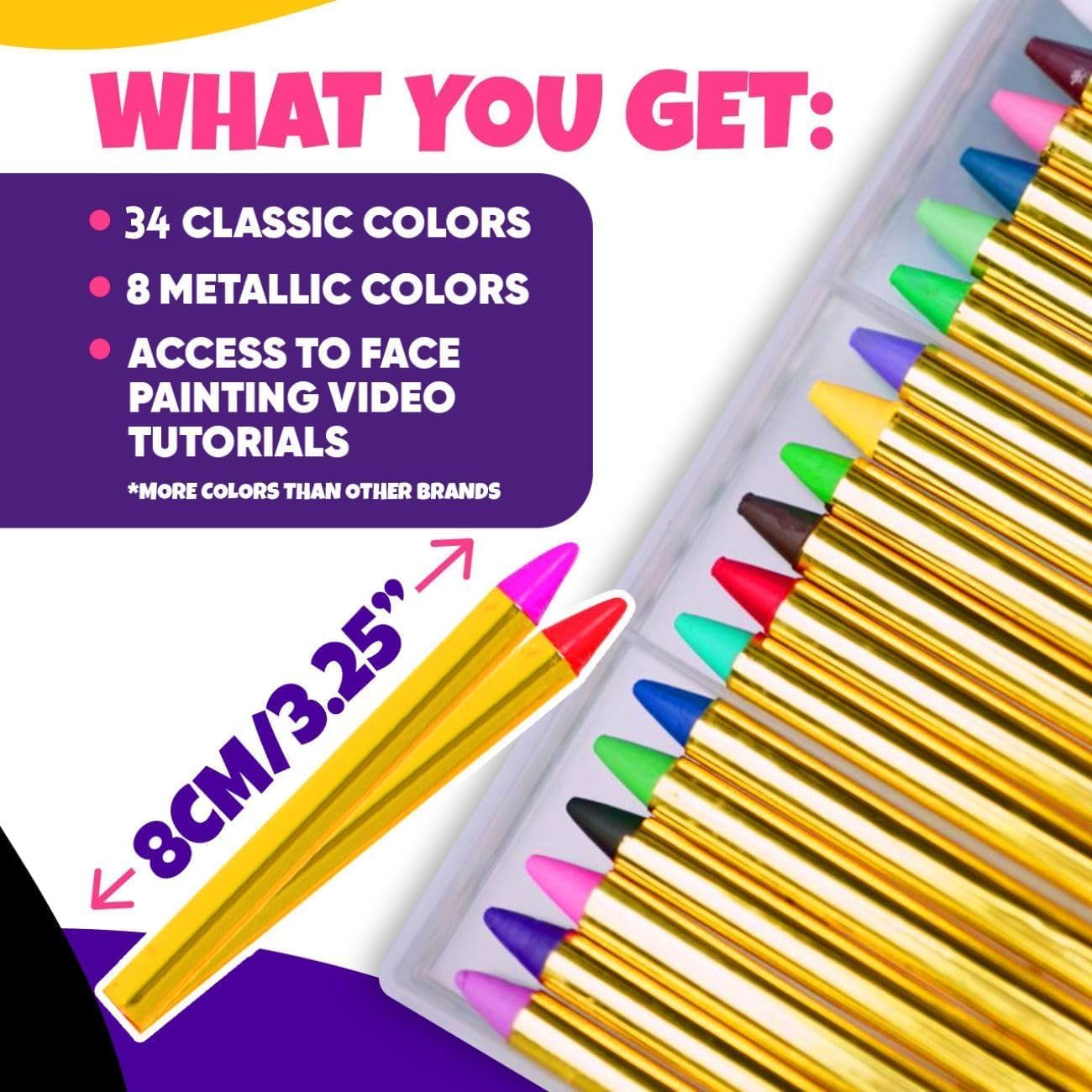 Thumbnail 3 de Blue Squid Face Paint Crayons 42pc XL