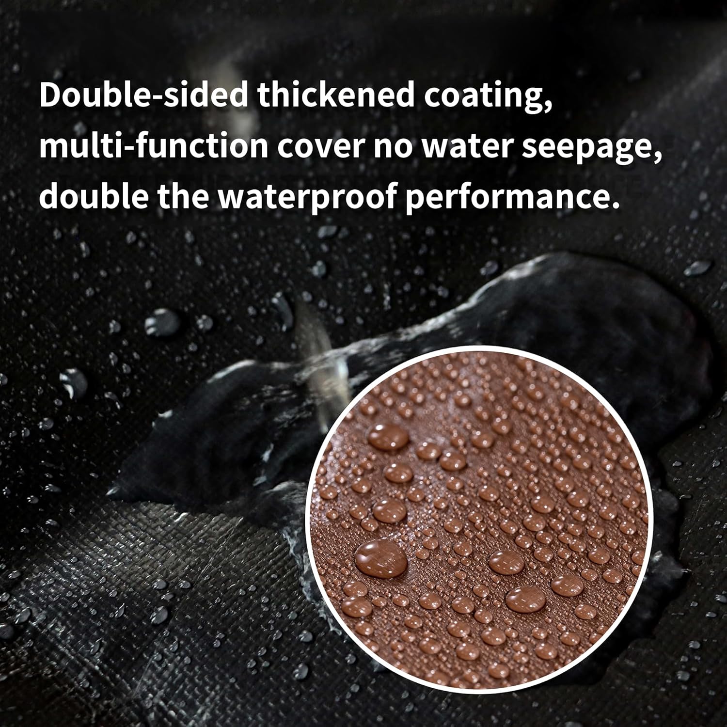 Thumbnail 3 de TARPAL 8x18 Feet Heavy Duty Tarp – 10 Mil Waterproof Multiuse Cover (Brown/Black)