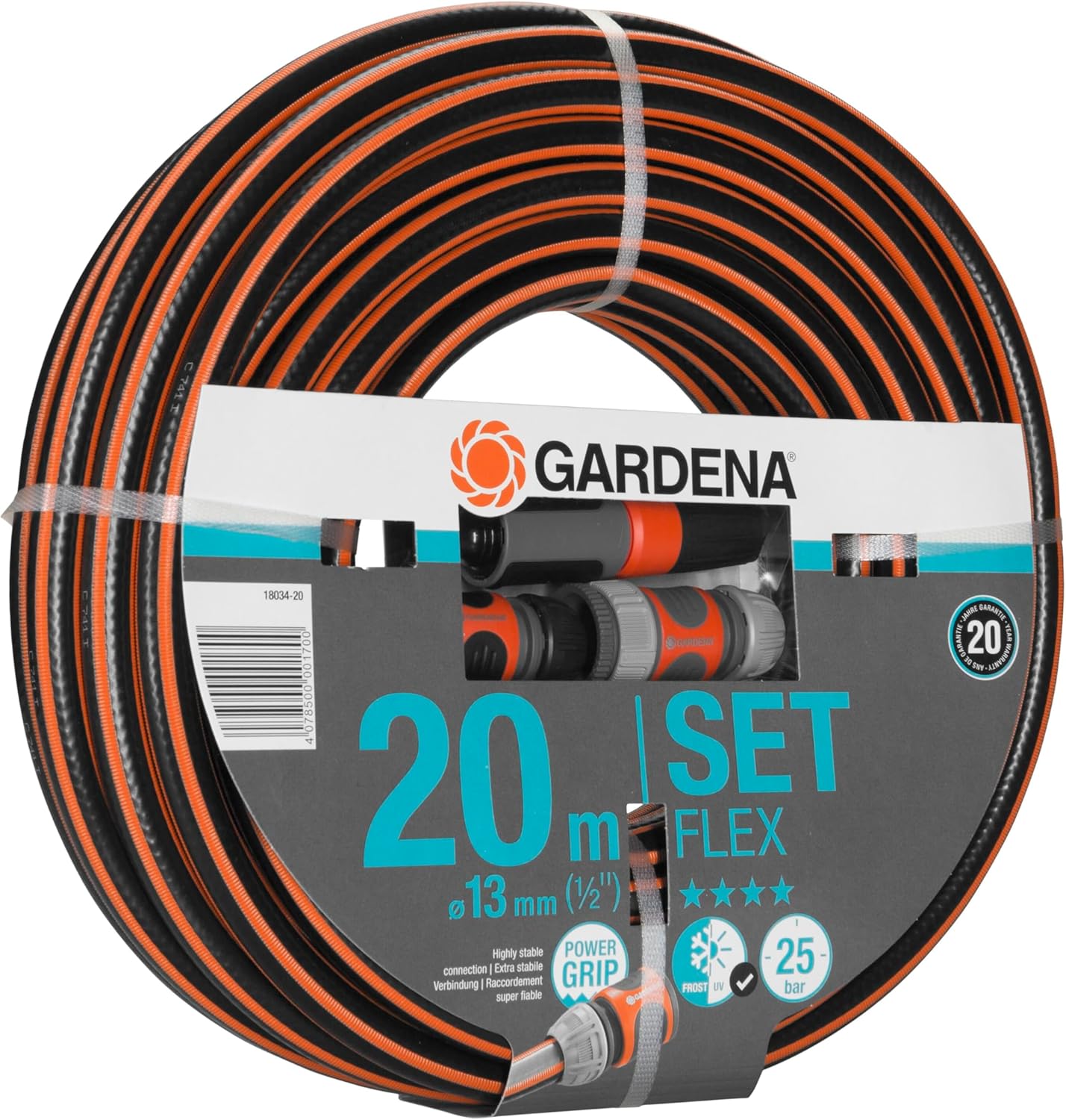 Detalle de Gardena Comfort FLEX Schlauch 13 mm (1/2 Zoll) 20 m – Komplettset mit Systemteilen