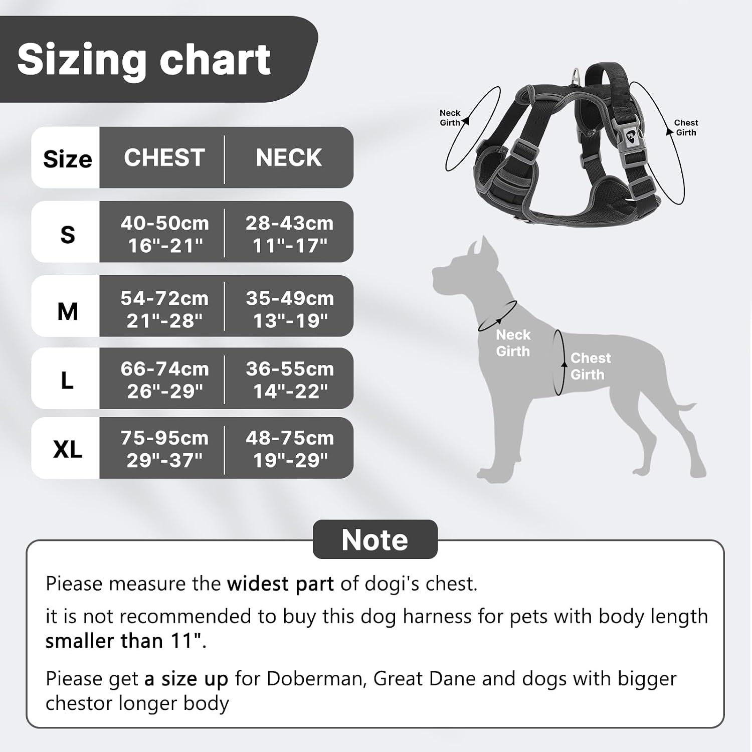 Thumbnail 1 de Belababy Medium Anti-Pull Dog Harness with Soft Padded Handle (Black, Size M)