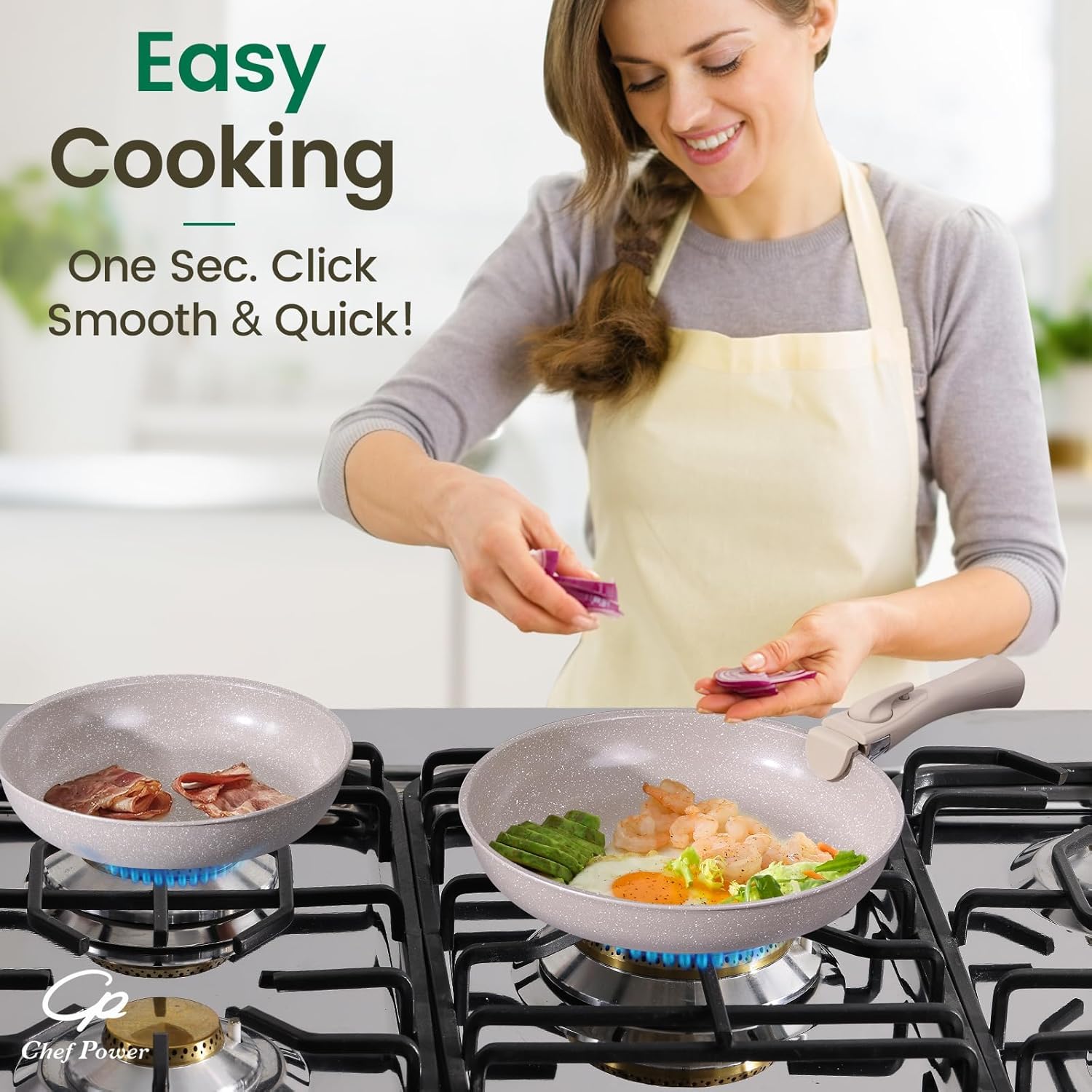 Thumbnail 6 de Chef Power Ceramic Nonstick Cookware Set 19-Piece