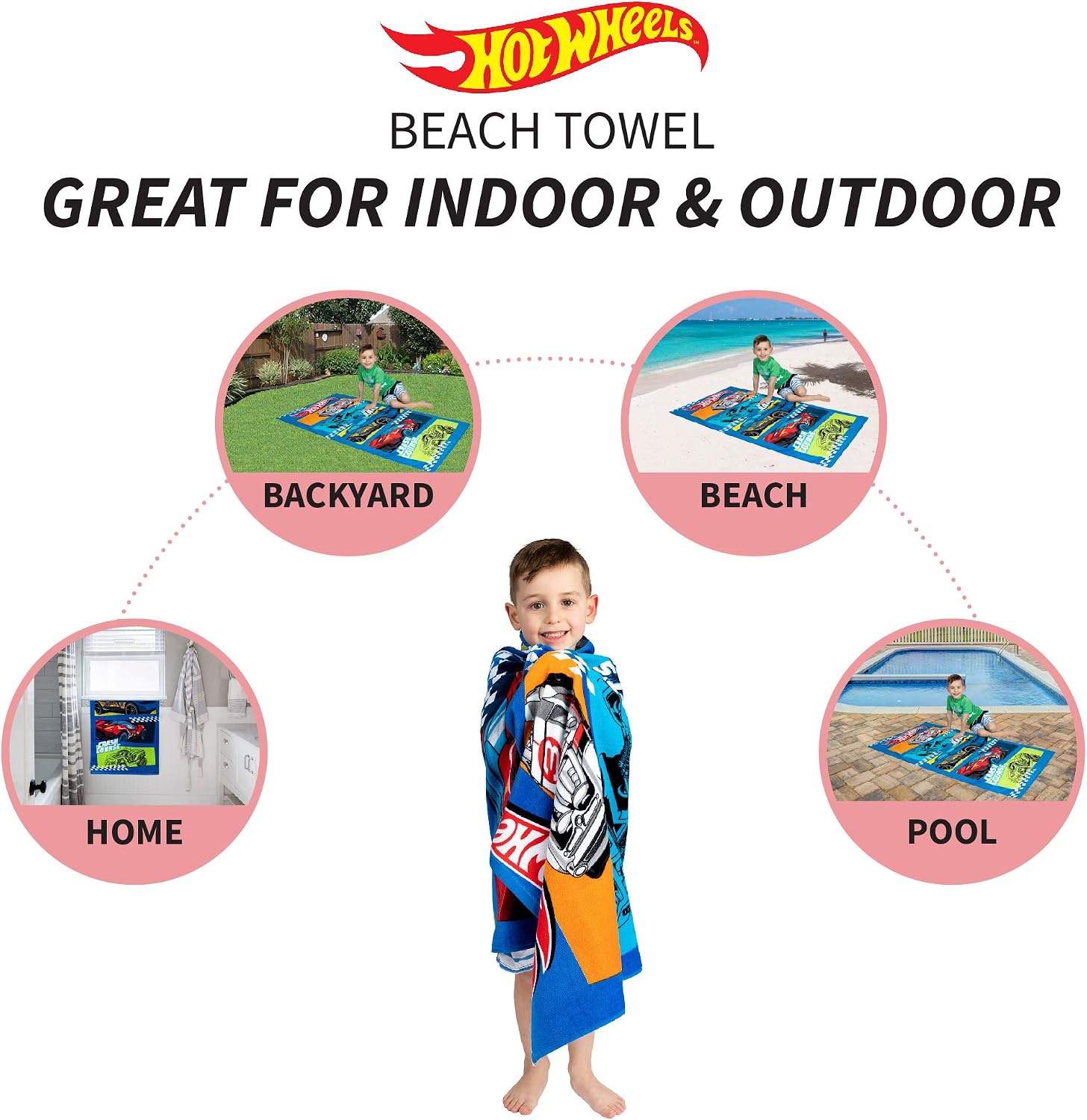 Detalle 2 de Franco Kids Cotton Beach Towel, 58 x 28 In
