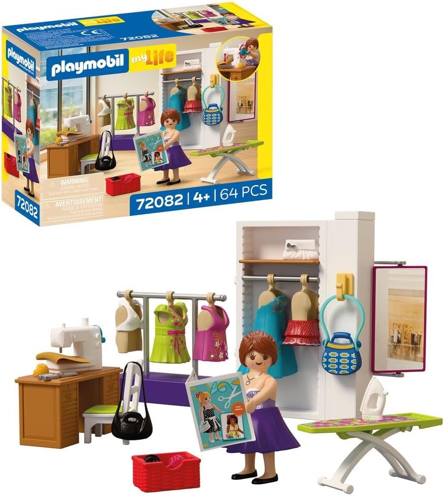 Detalle de Playmobil MyLife Fashion Designer: Sewing Studio with Sewing Machine and 6 Outfits (72082)