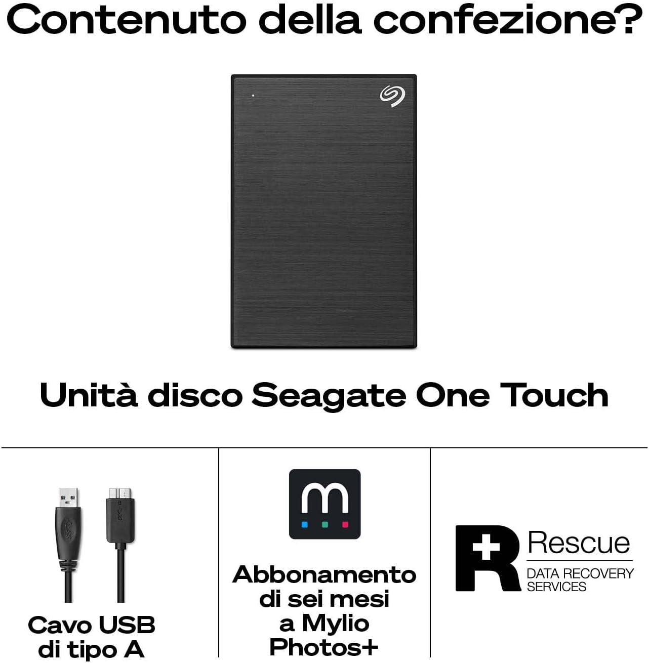 Thumbnail 3 de Seagate One Touch 5TB (STKZ5000404) hard disk esterno portatile USB 3.0 con Mylio Photos e Dropbox
