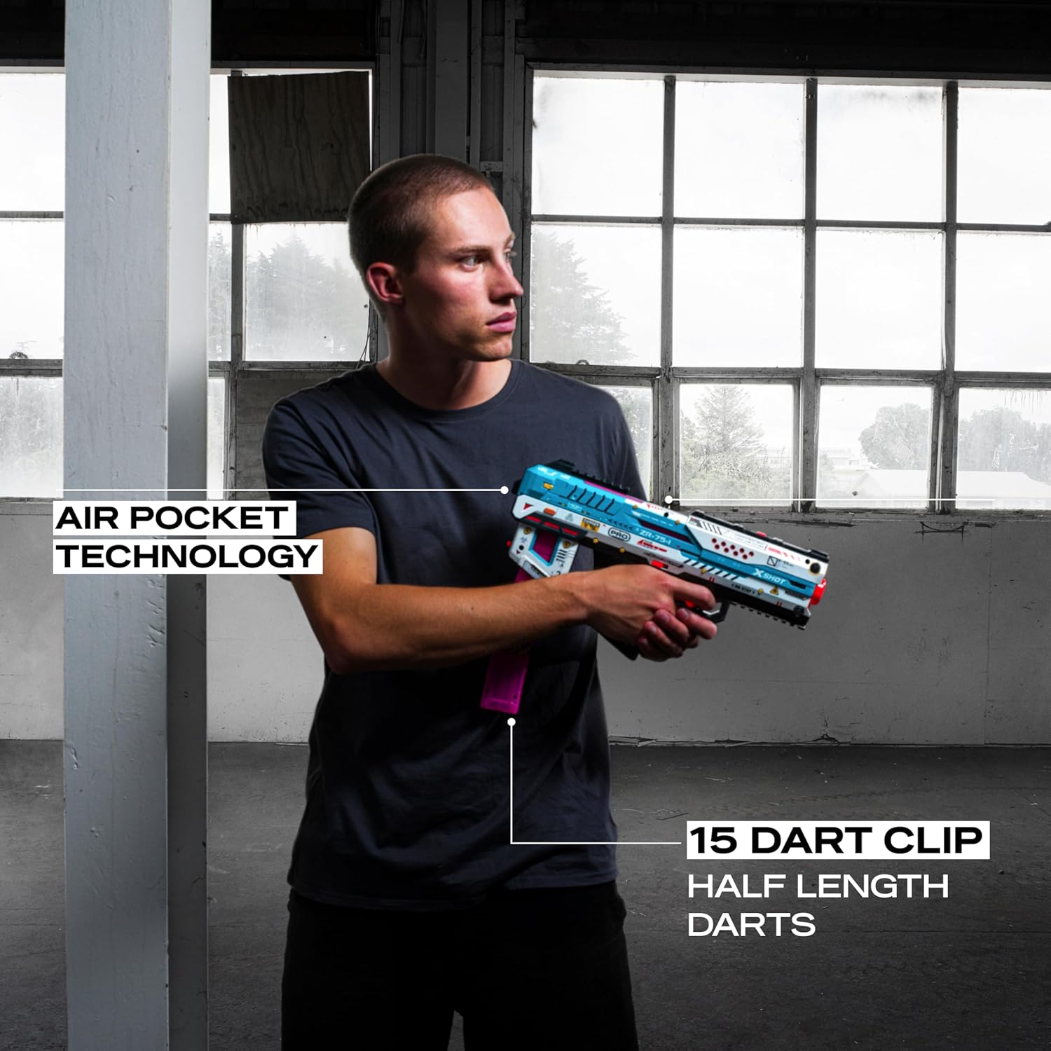 Thumbnail 4 de XSHOT Skins Pro Series Fury-X (ZURU) mit 40 Air Pocket Darts und Dart-Lagerung