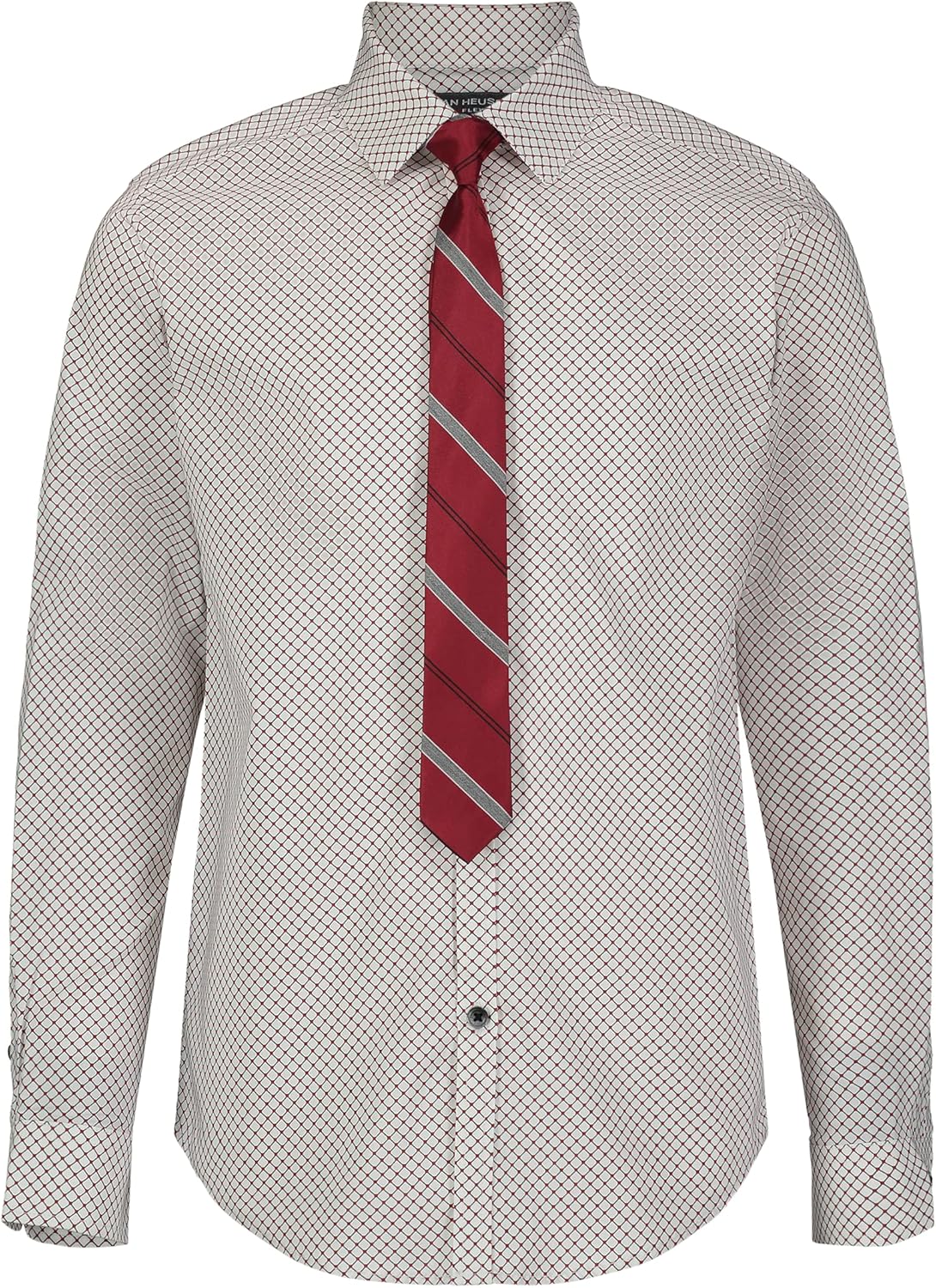 Thumbnail 6 de Van Heusen Boys' Long Sleeve Dress Shirt with Clip-On Plaid Tie Set