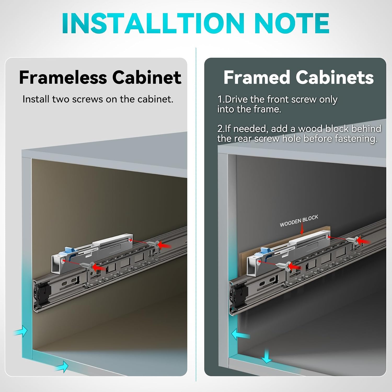 Thumbnail 4 de BAIDICE 5 Pair Universal Soft Close Drawer Adapters — Heavy-Duty Dampers for Full-Extension Drawers