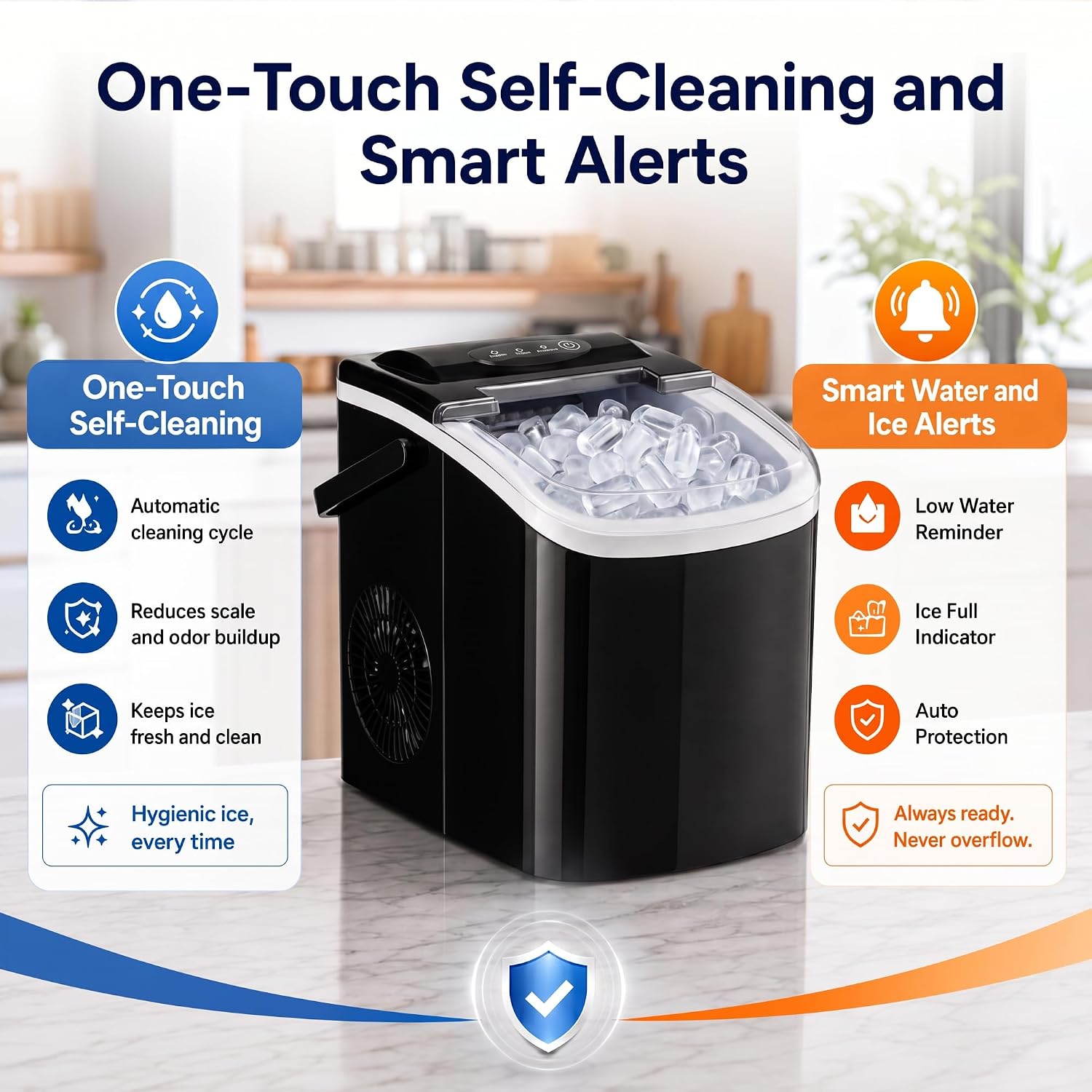 Thumbnail 6 de QIYO FZB-12Y9A Countertop Ice Maker, 9 Cubes in 6 Minutes, Self-Cleaning