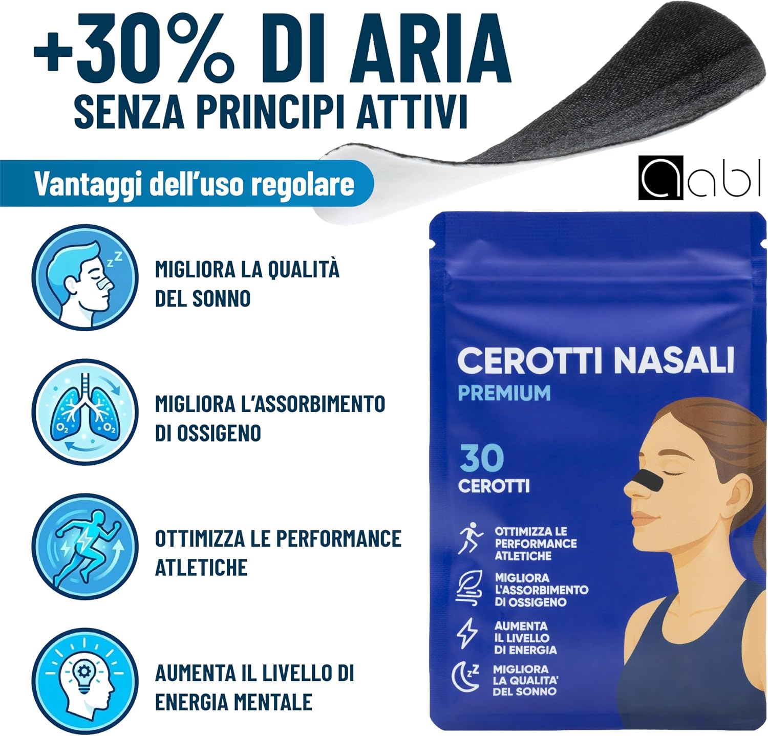 Thumbnail 3 de Cerotti Nasali – 30 Cerottini Adesivi per Respirazione Migliorata, Dispositivo Medico Senza Medicinali