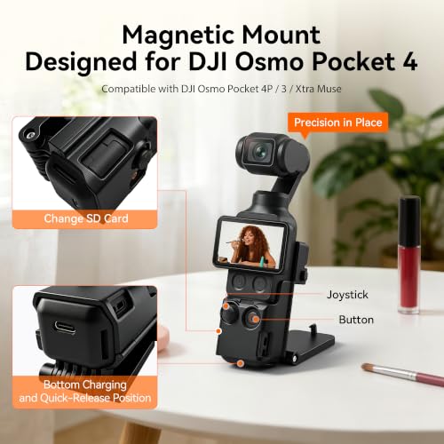 Thumbnail 1 de AMAZEAR Support magnétique pour DJI Osmo Pocket 4P/4/3 – Noir